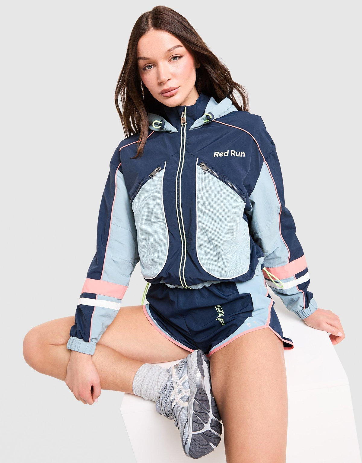 Azure Nylon Track Top