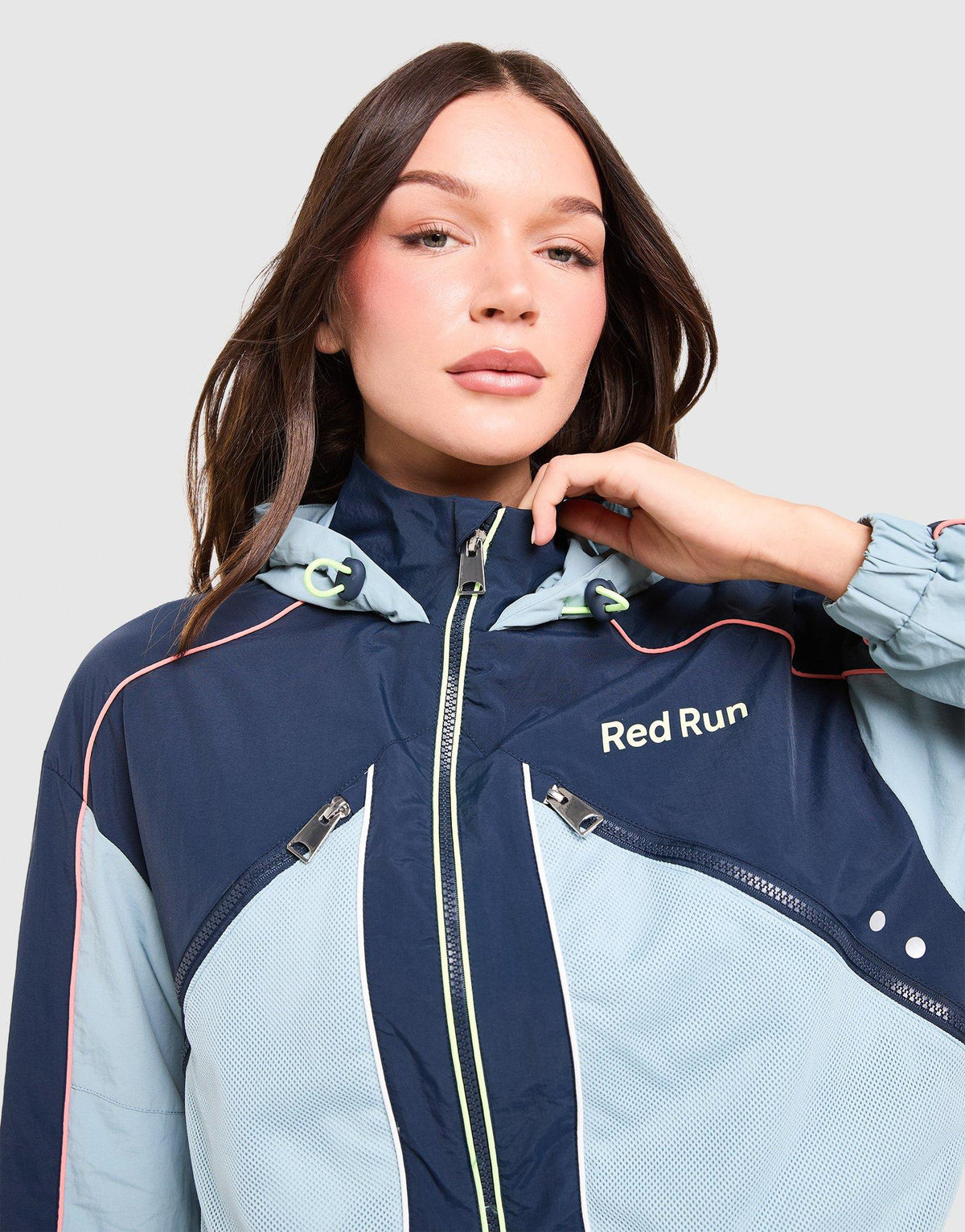 Azure Nylon Track Top