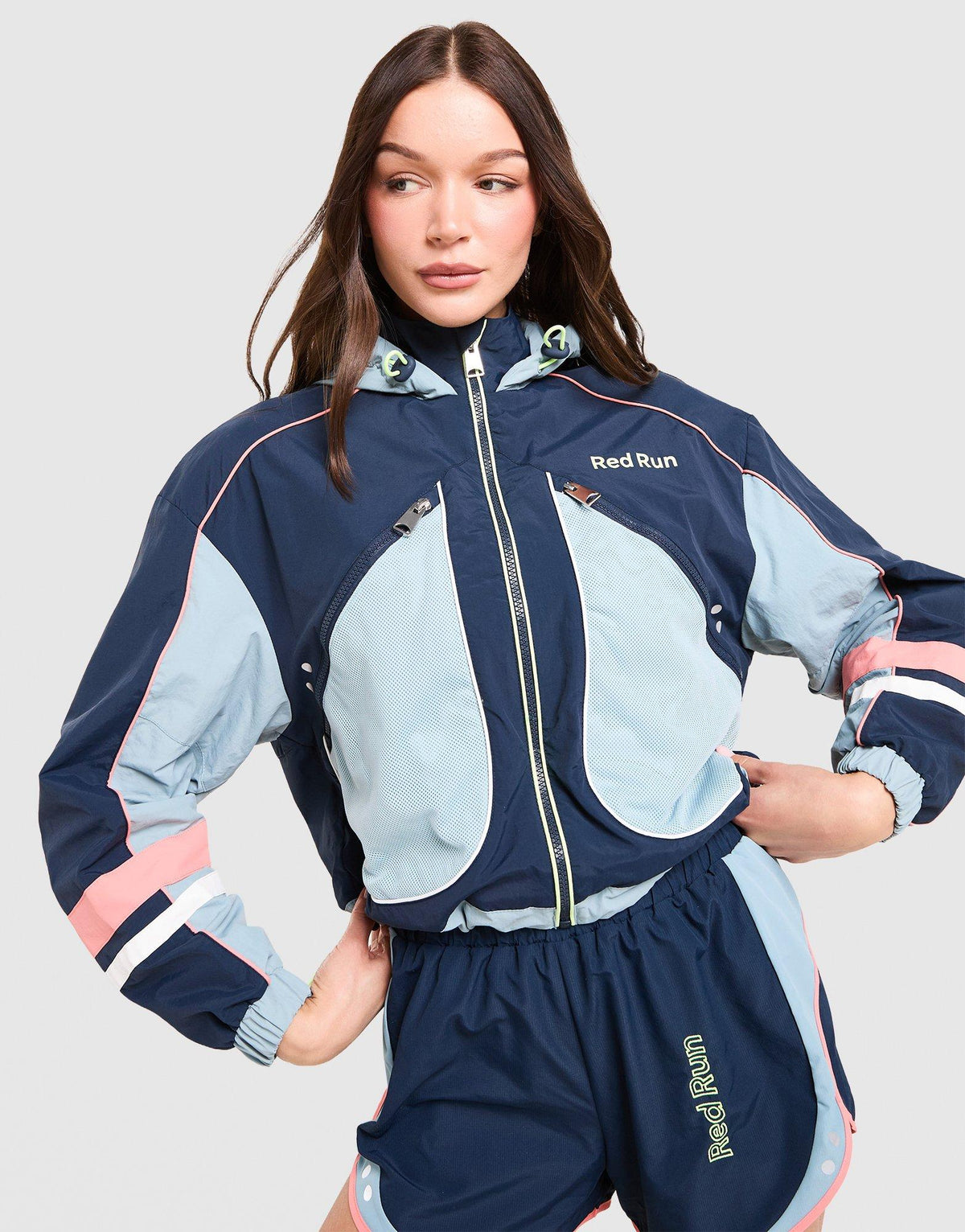 Azure Nylon Track Top