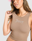 Rib Diamante Tank Top