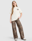 Girls' Leopard Denim Jeans Junior