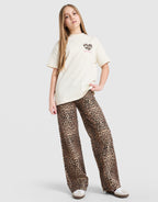 Girls' Leopard Denim Jeans Junior