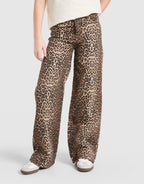 Girls' Leopard Denim Jeans Junior