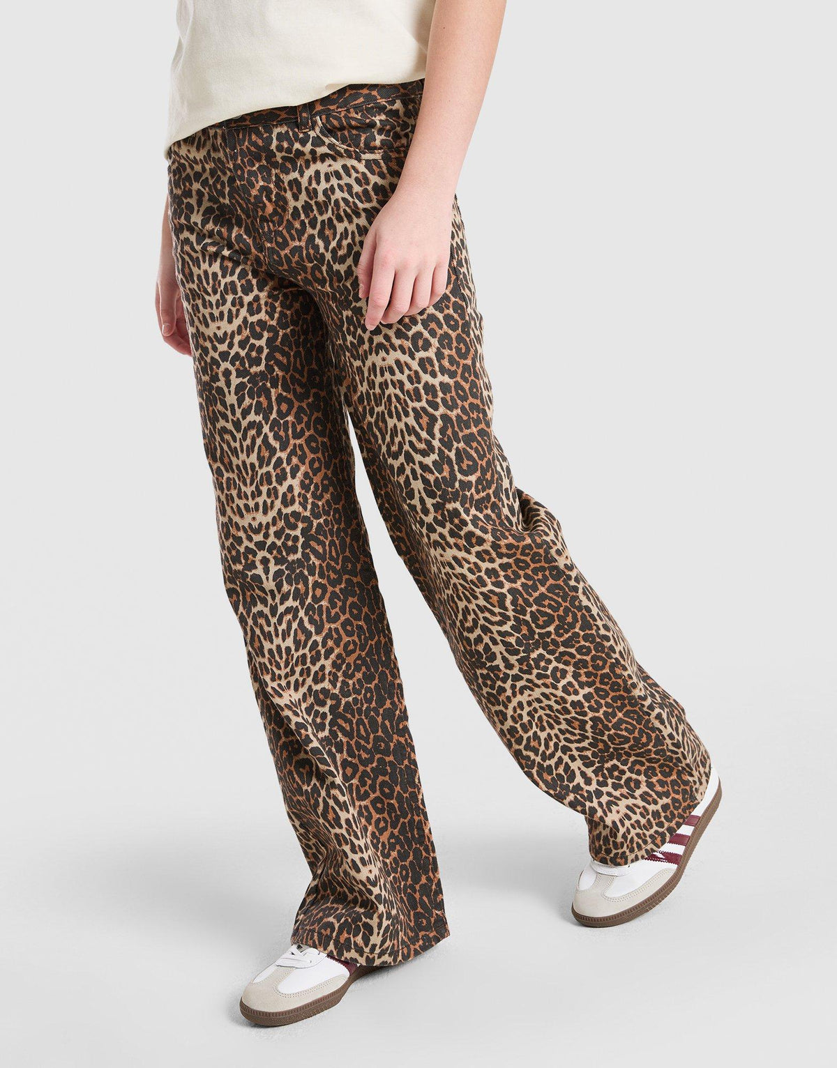 Girls' Leopard Denim Jeans Junior