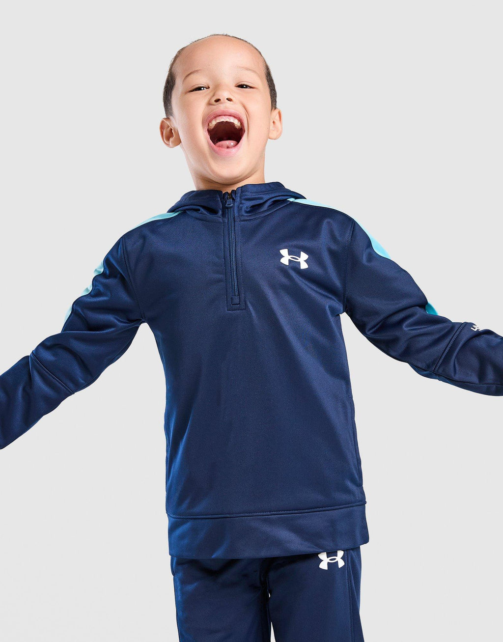 Poly Colour Block 1/4 Zip Tracksuit Children