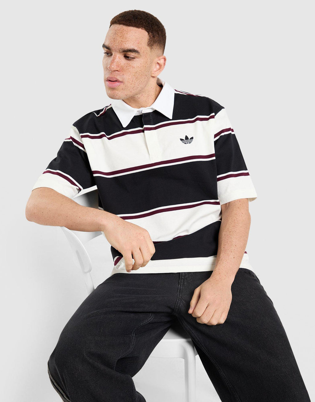 Striped Rugby Polo Shirt