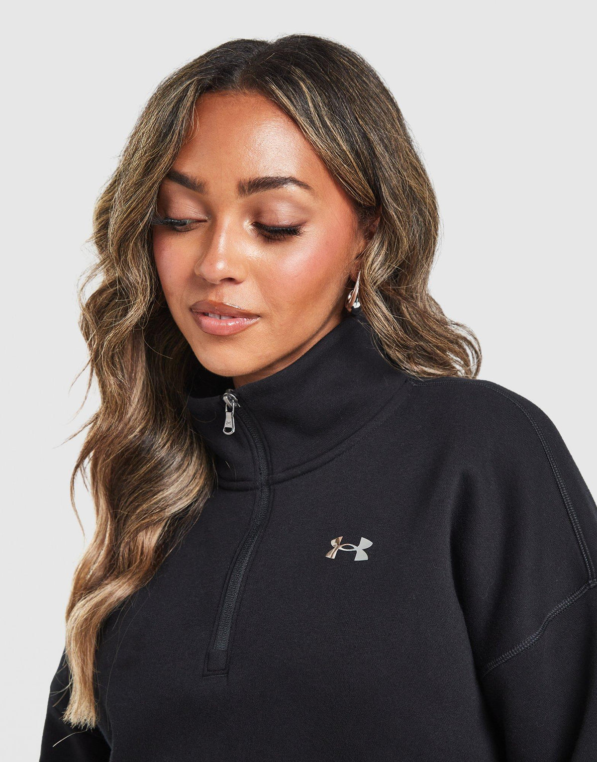 Wordmark 1/4 Zip Cropped Sweatshirt