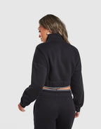 Wordmark 1/4 Zip Cropped Sweatshirt