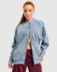 Denim Oversized Track Top