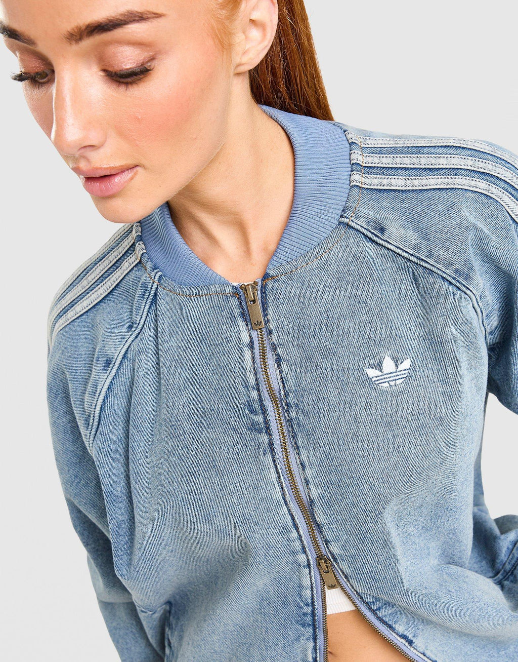 Denim Oversized Track Top