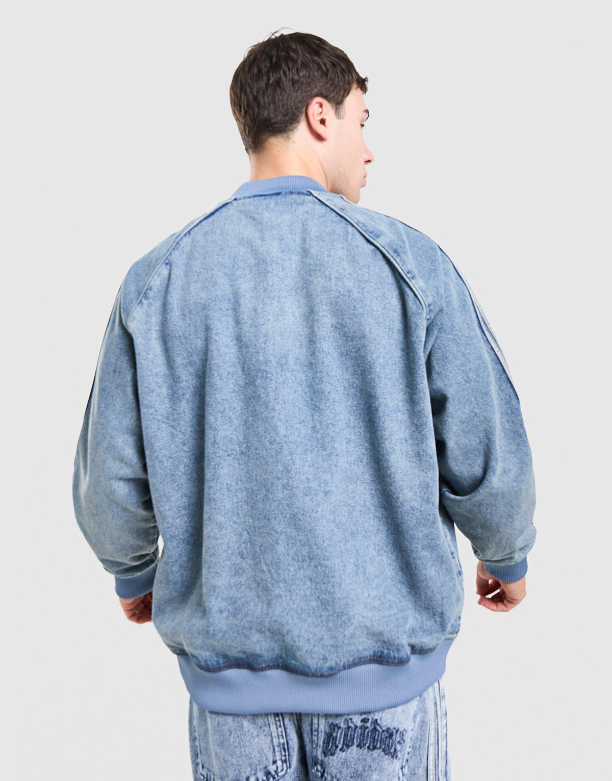Denim Oversized Track Top