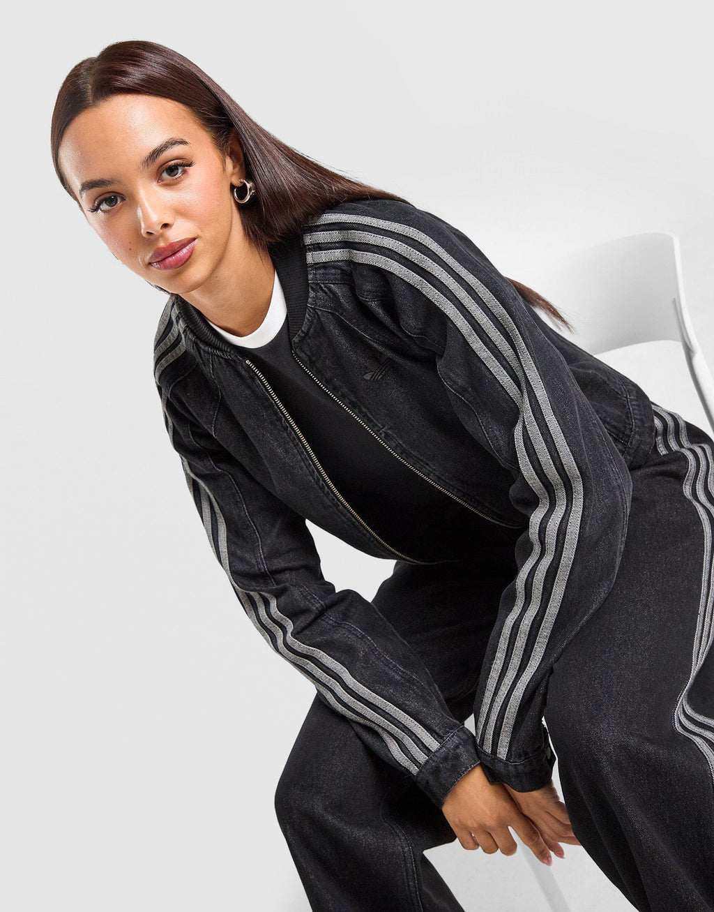 Denim Slim Track Top