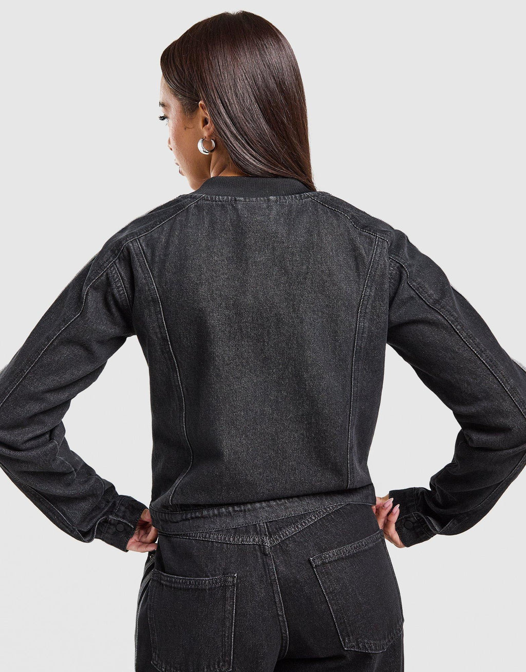 Denim Slim Track Top