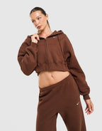 Studio Fleece Cropped Full Zip Hoodie