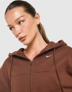 Studio Fleece Cropped Full Zip Hoodie