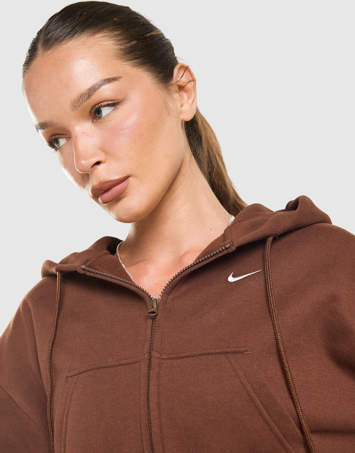 Studio Fleece Cropped Full Zip Hoodie