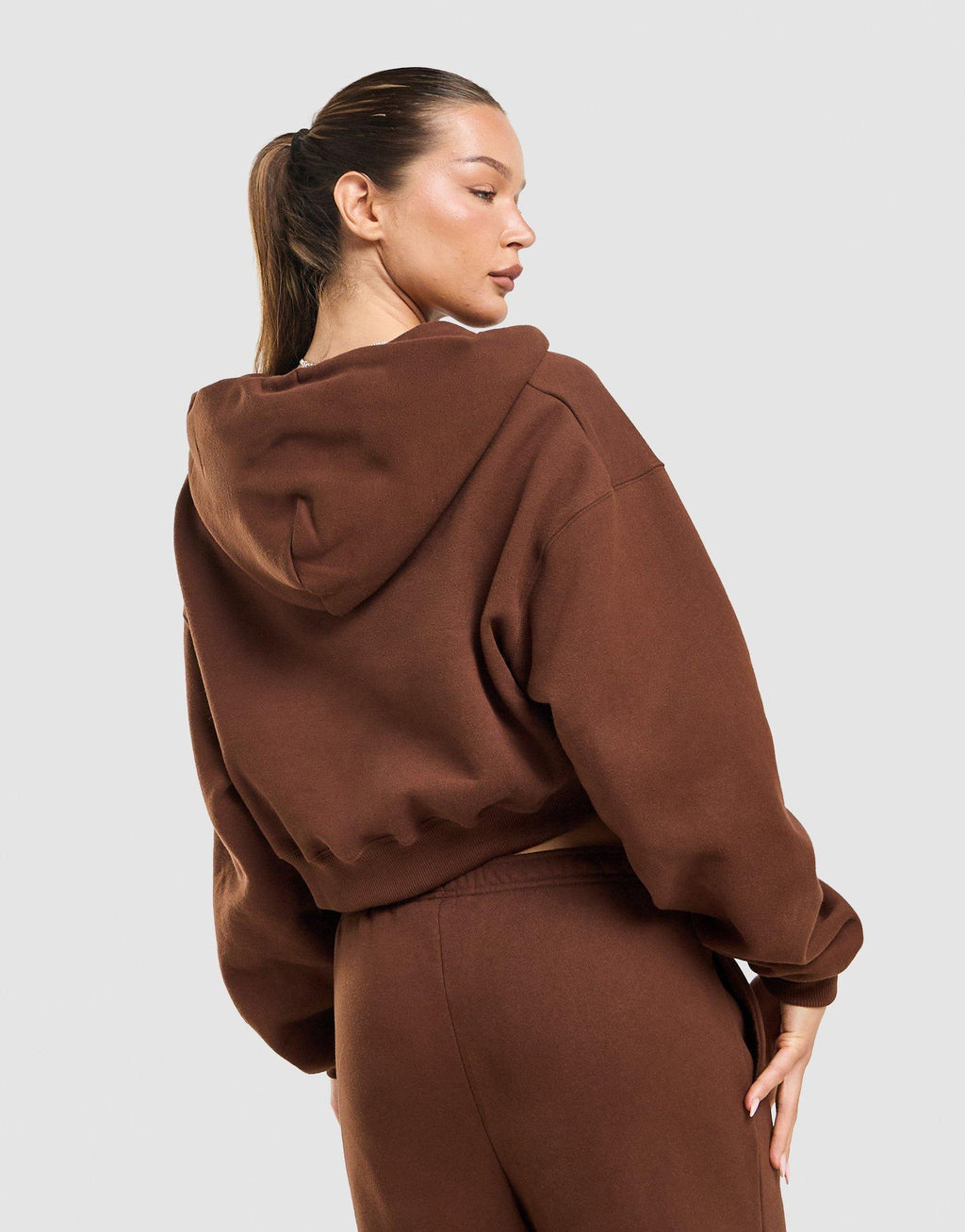 Studio Fleece Cropped Full Zip Hoodie