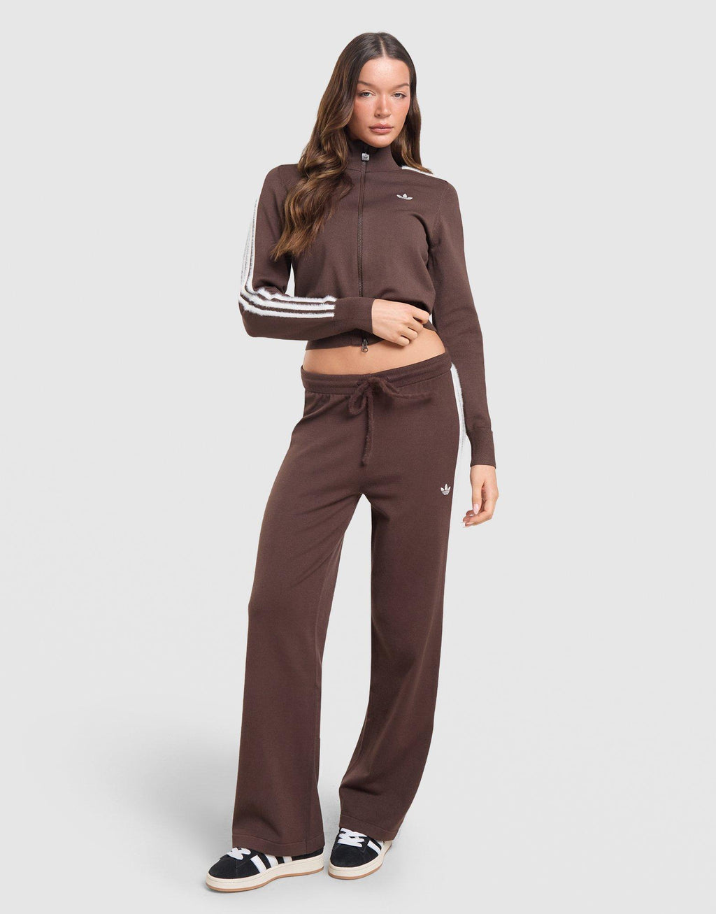 Fluffy 3-Stripes Knit Track Top