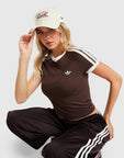 Fluffy 3-Stripes Knit Slim T-Shirt