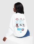 Sticker Oversized Crew Sweatshirt