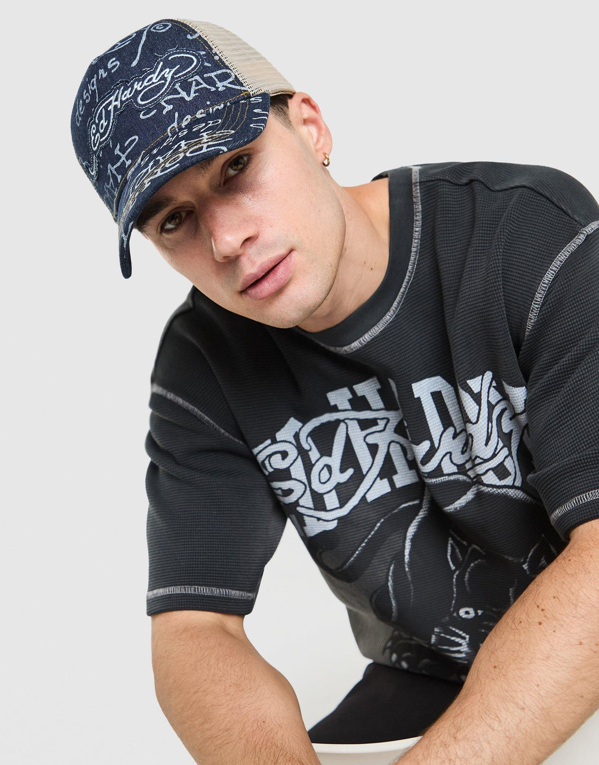 Logo Denim Trucker Cap