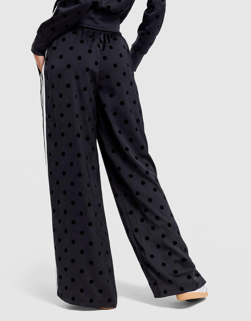 Satin Polka Dot Wide Leg Pants