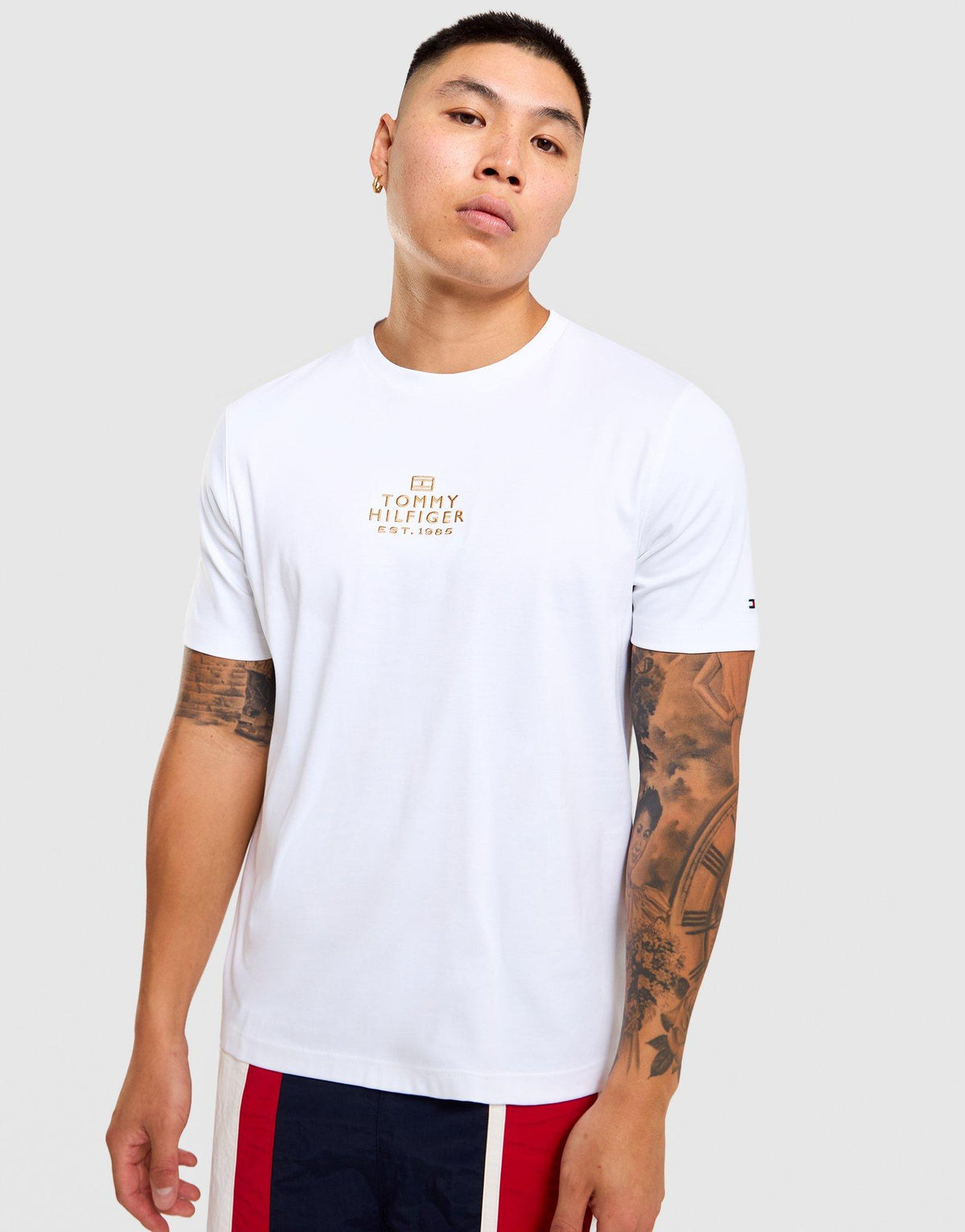Tonal Logo Embroidery Interlock Knit T-Shirt