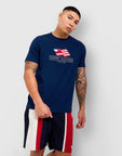 Wavy Flag Appliqué Jersey T-Shirt