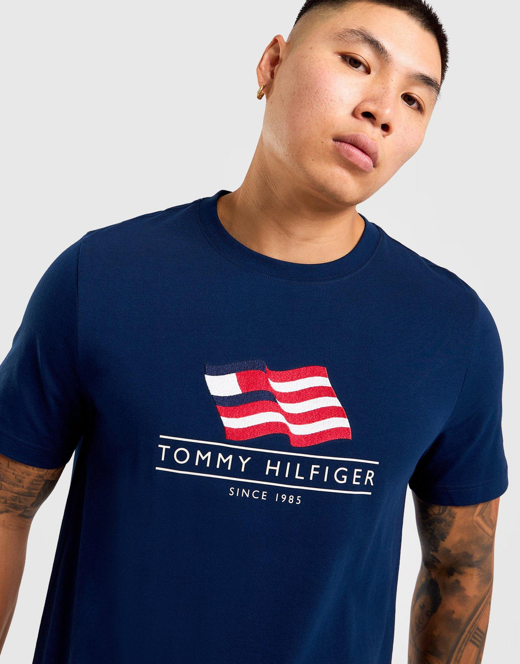Wavy Flag Appliqué Jersey T-Shirt