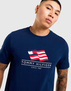 Wavy Flag Appliqué Jersey T-Shirt