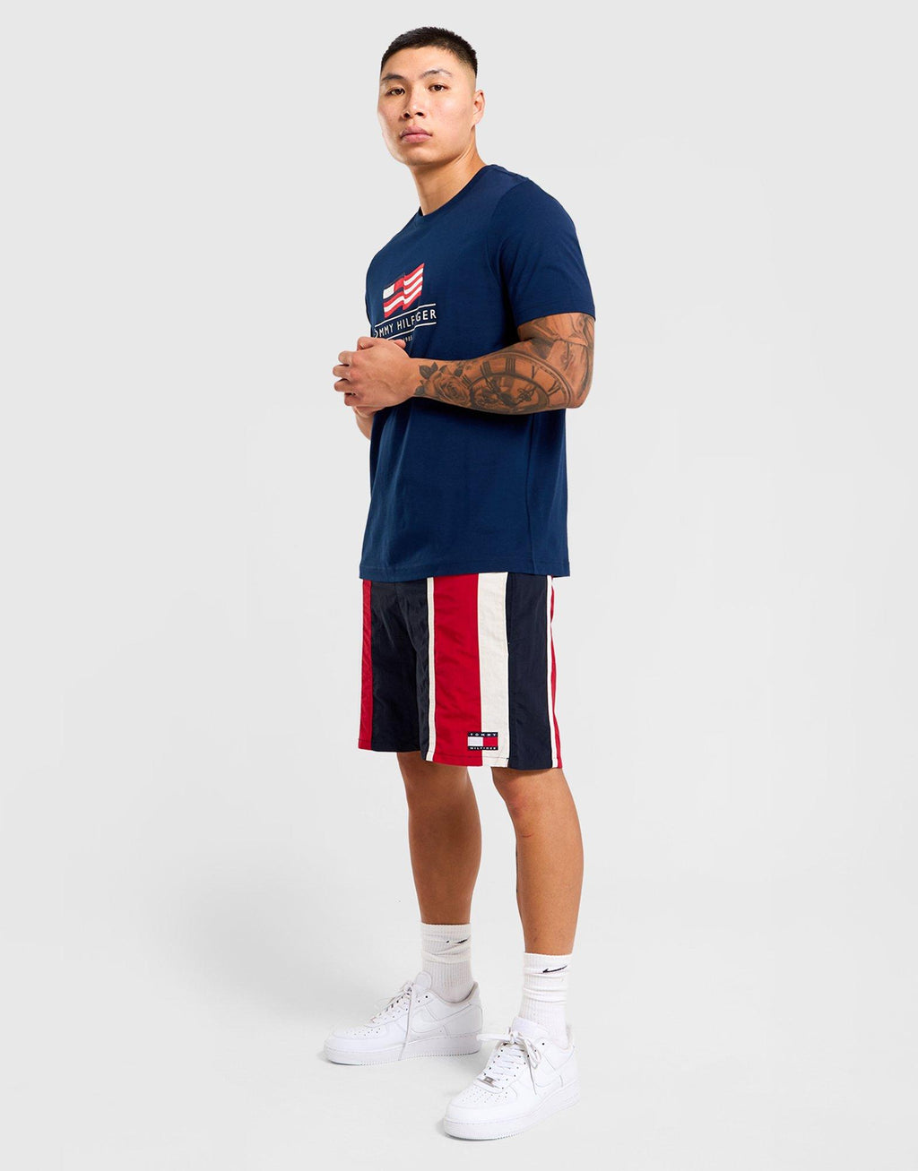 Wavy Flag Appliqué Jersey T-Shirt