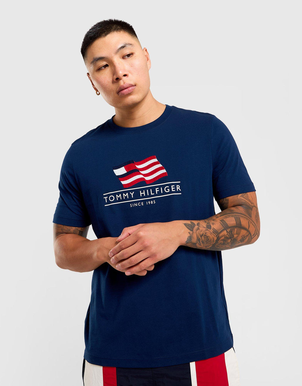 Wavy Flag Appliqué Jersey T-Shirt