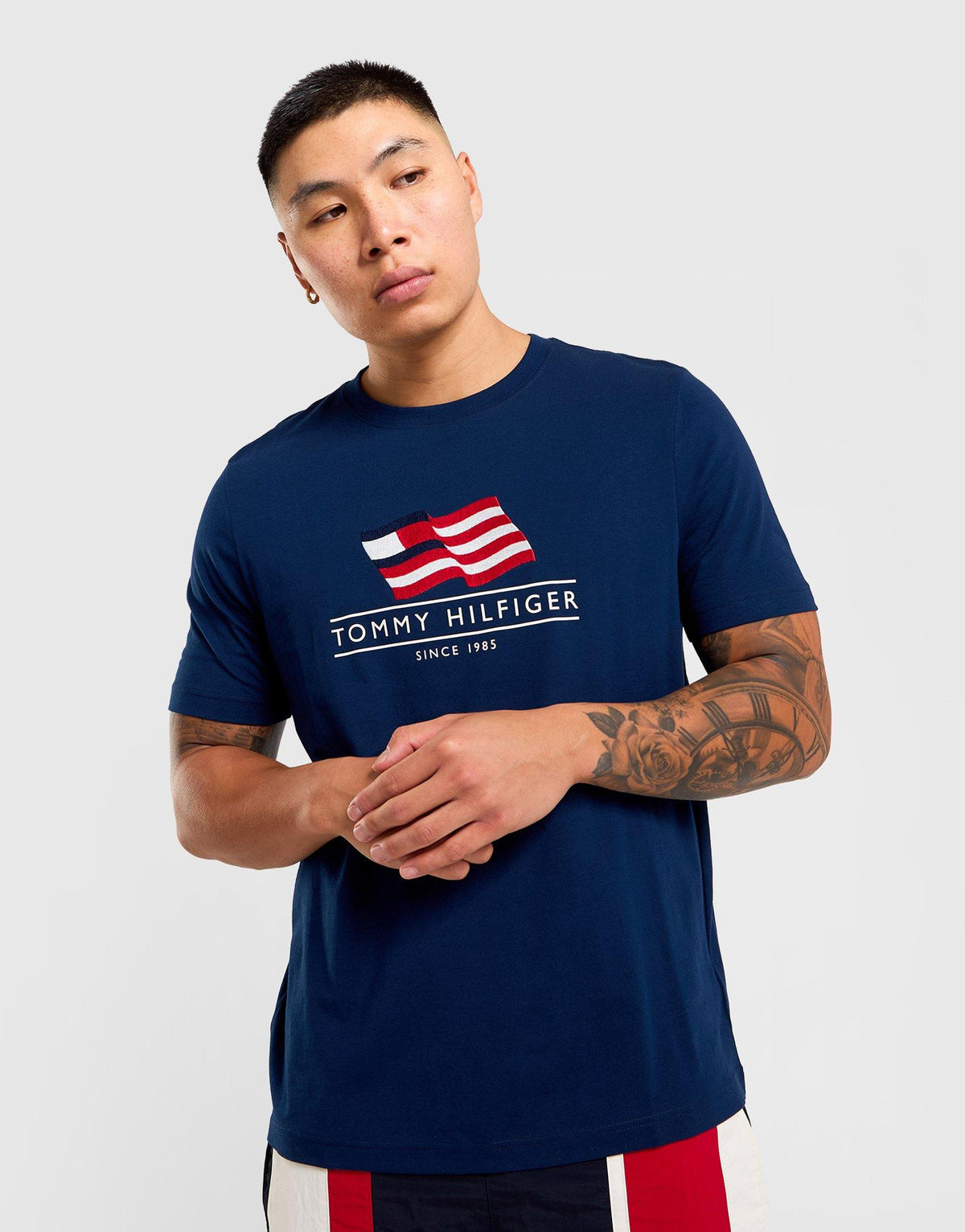 Wavy Flag Appliqué Jersey T-Shirt