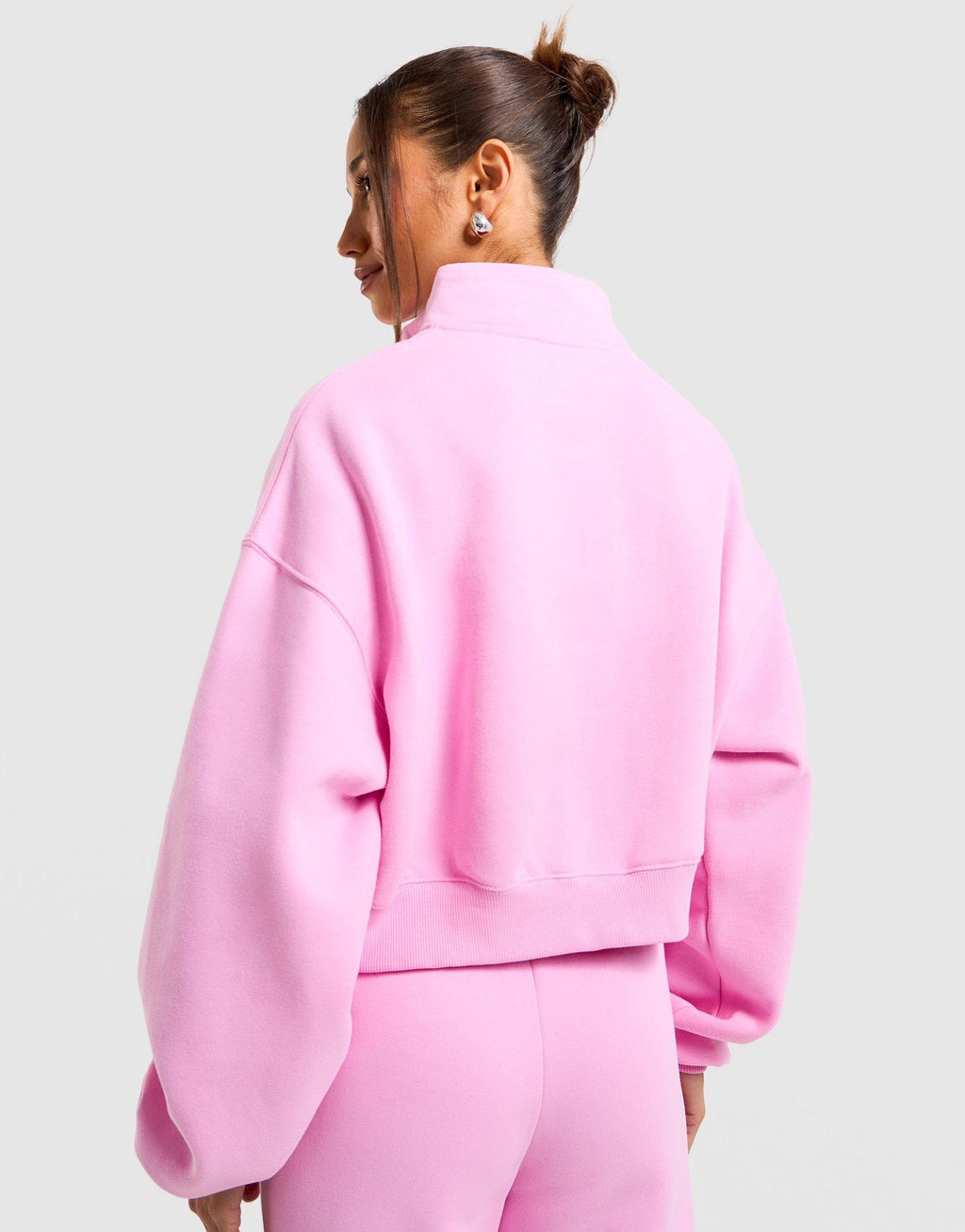 Studio Fleece Medium Weight 1/4-Zip Cropped Top
