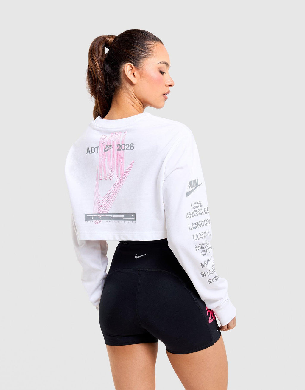 After Dark Tour Cropped Long-Sleeve Running T-Shirt