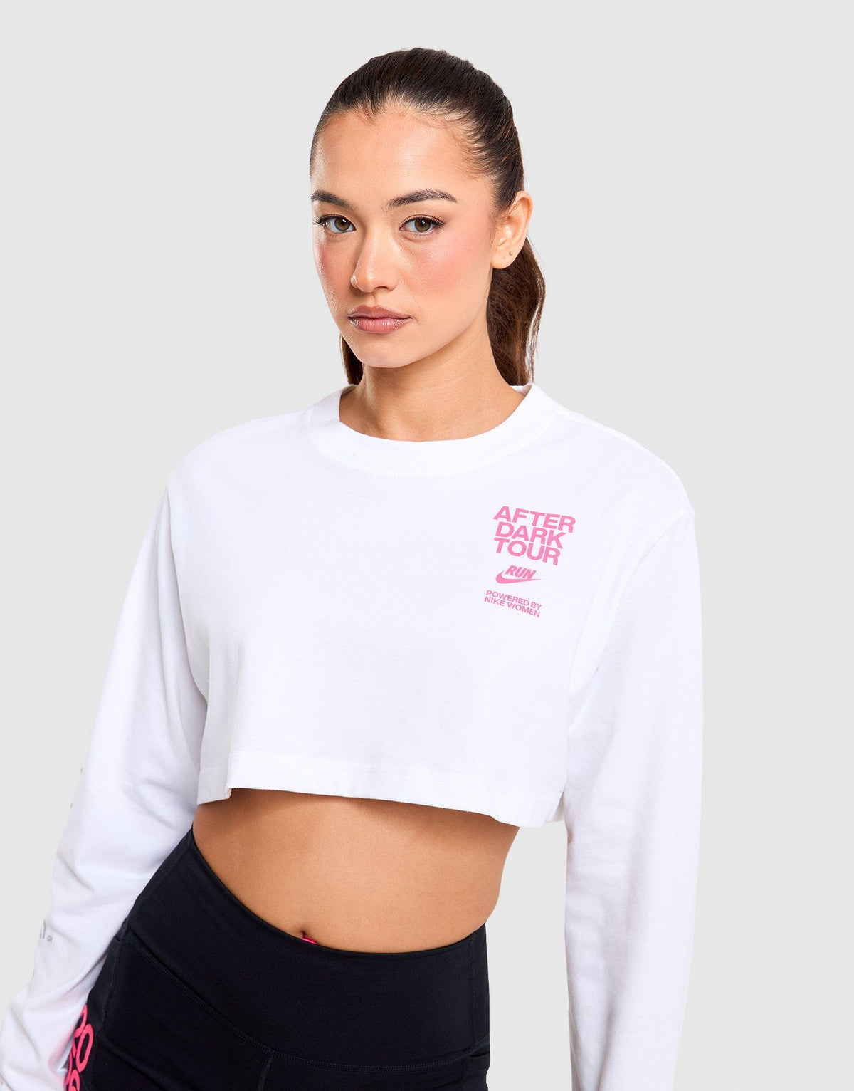 After Dark Tour Cropped Long-Sleeve Running T-Shirt