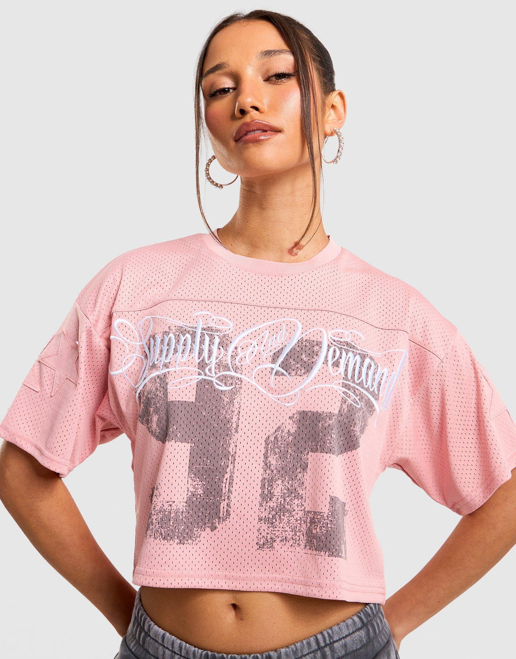 Oversized Mesh Jersey T-Shirt