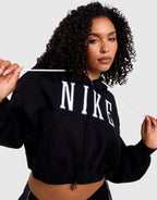 Studio Fleece Oversized Crop Full-Zip Hoodie