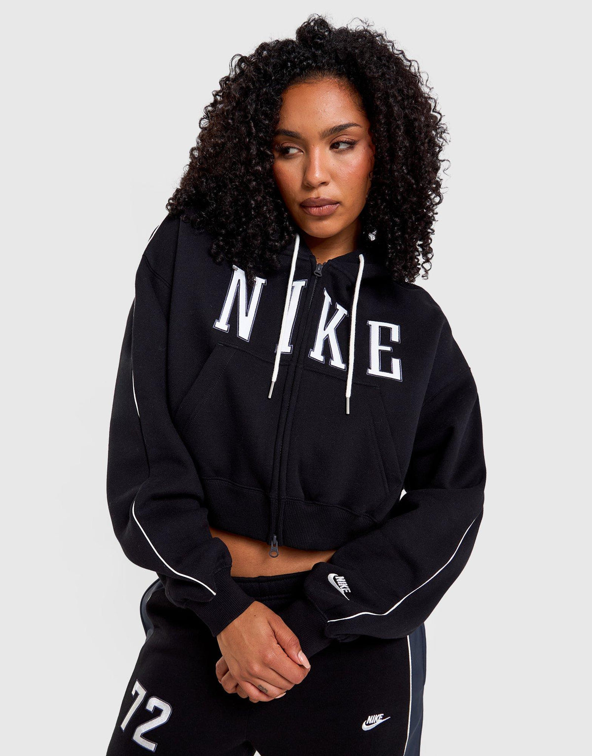 Studio Fleece Oversized Crop Full-Zip Hoodie