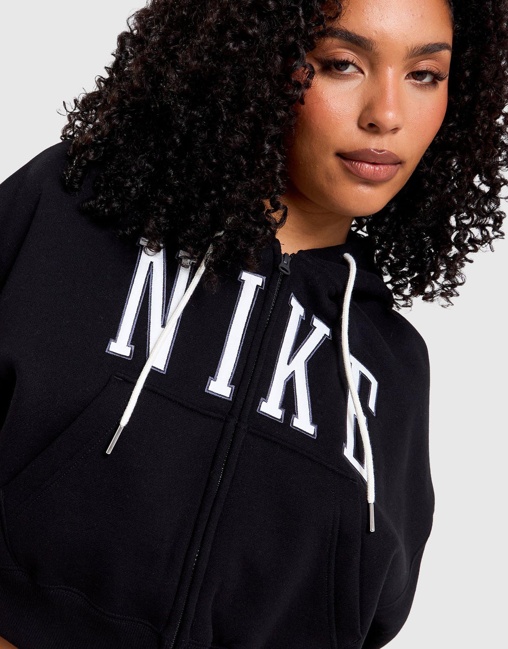 Studio Fleece Oversized Crop Full-Zip Hoodie
