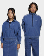 1/4 Zip Denim Track Top Junior's