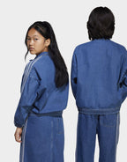 1/4 Zip Denim Track Top Junior's