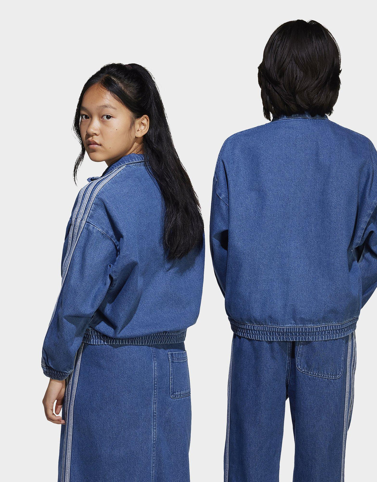 1/4 Zip Denim Track Top Junior's