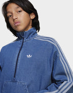 1/4 Zip Denim Track Top Junior's