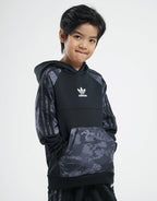 Camo Colour Block Mix Overhead Hoodie Junior