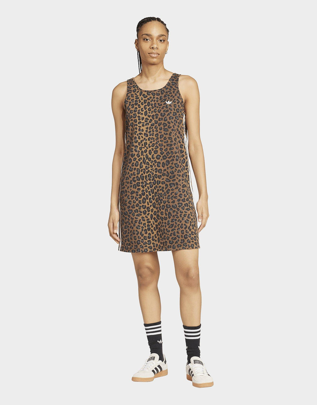 Leopard Print Denim Dress