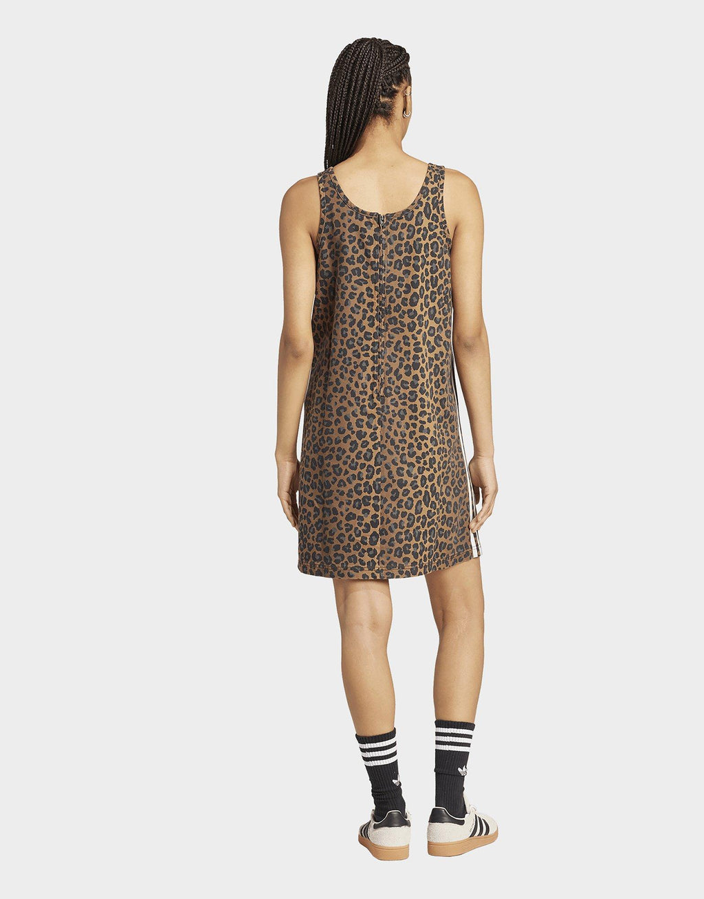 Leopard Print Denim Dress