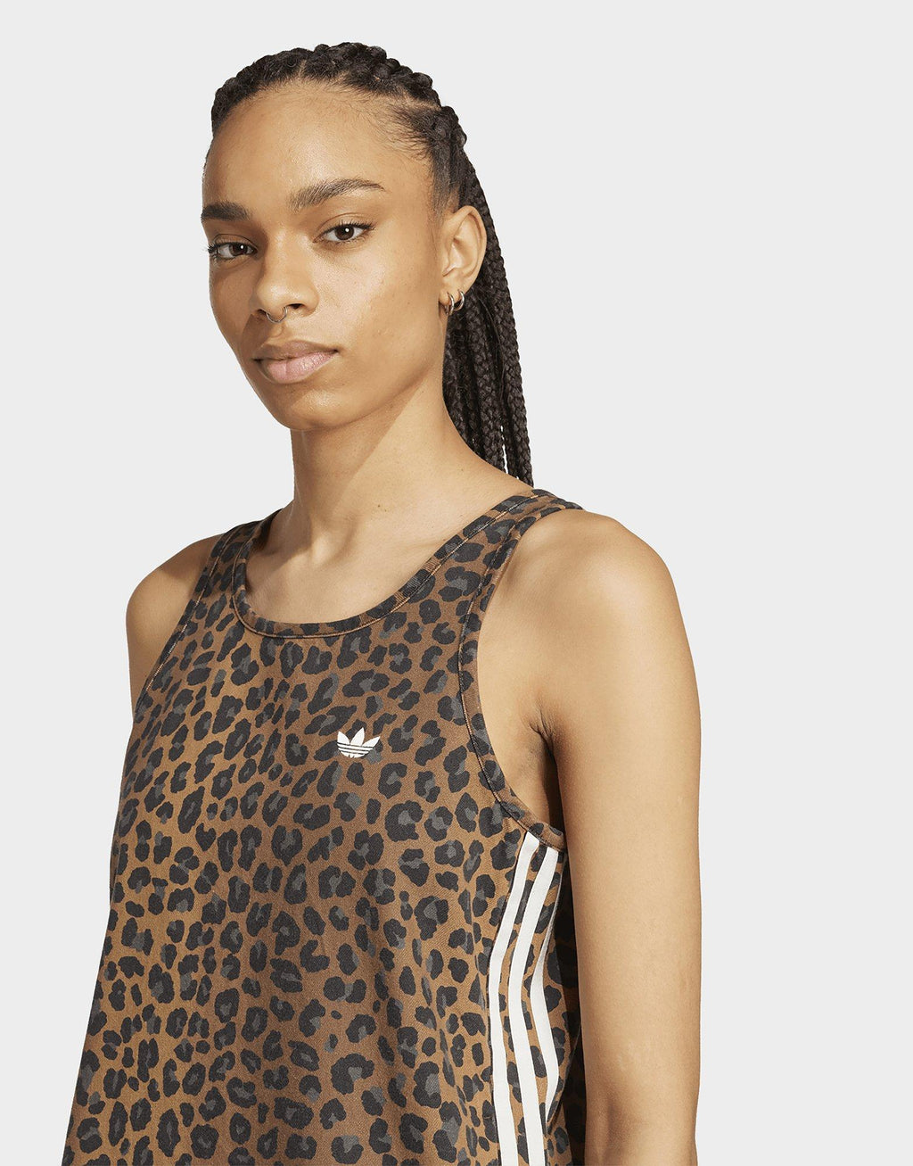 Leopard Print Denim Dress