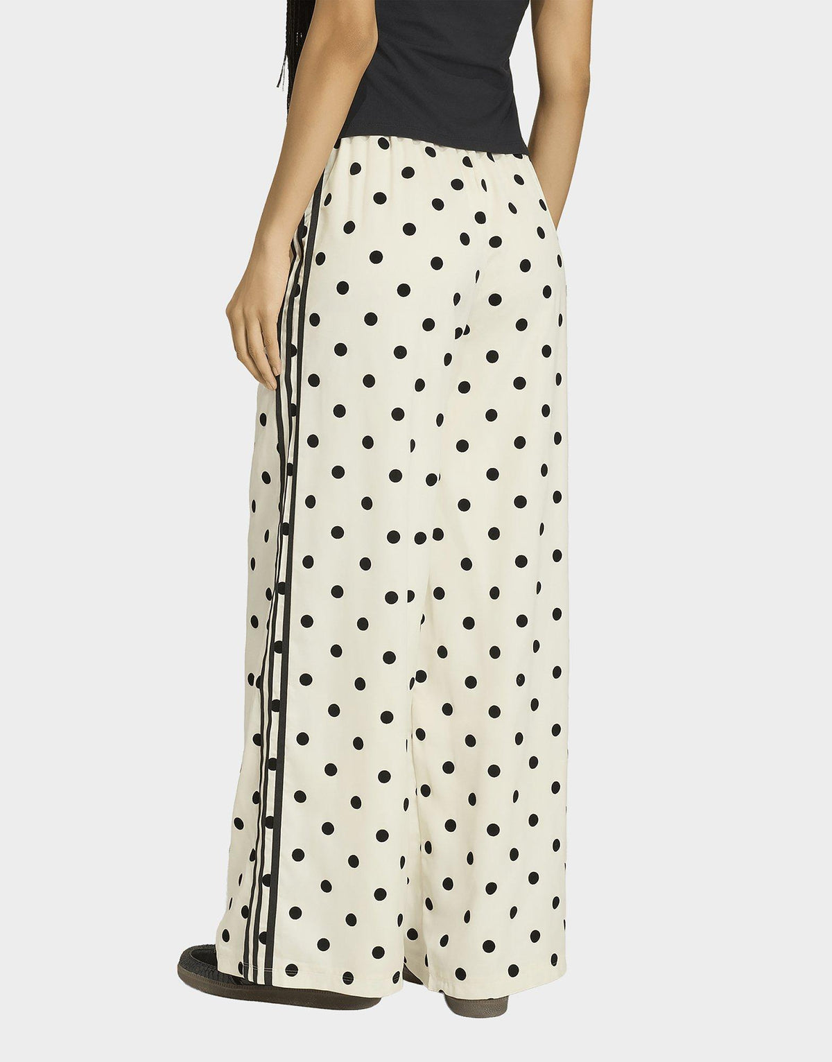 Satin Polka Dots Wide Leg Pants