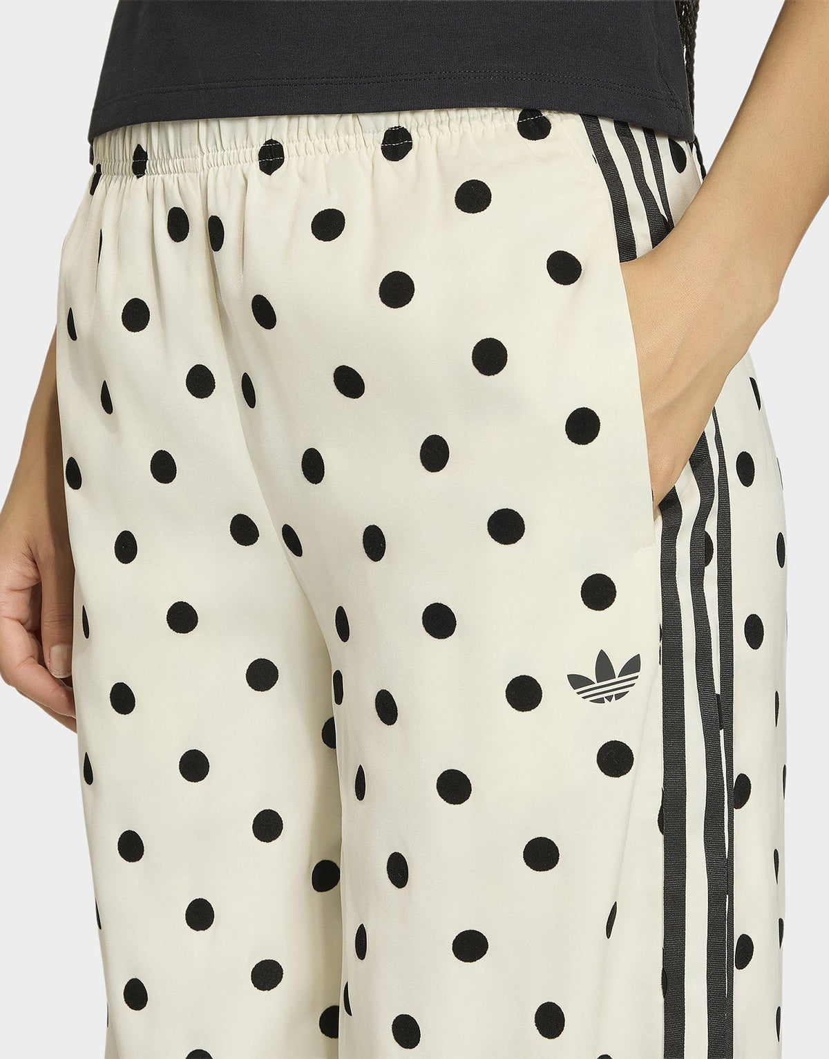 Satin Polka Dots Wide Leg Pants